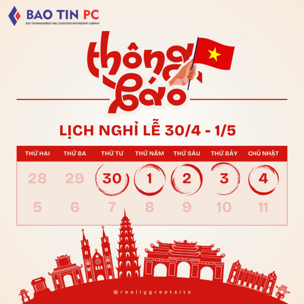 Thông báo nghỉ Lễ 30/4 và 1/5 năm 2025