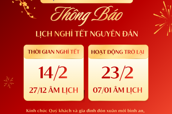  THÔNG BÁO NGHỈ TẾT NGUYÊN ĐÁN 2026 